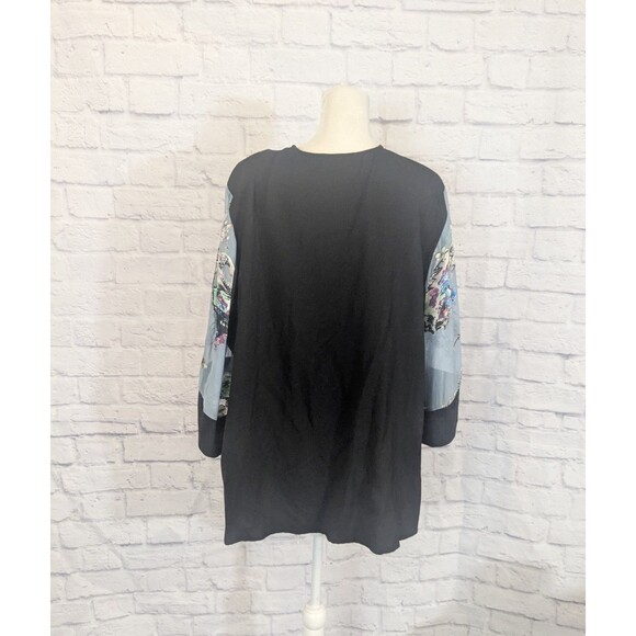 VTG Violet Kay Blue Floral Kimono Jacket Size 2xl fairy, whimsy, romantic - Picture 3 of 9